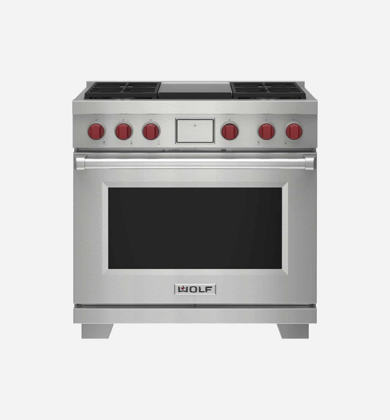 Wolf ICBDF36450GSP 91.1cm Stainless Steel Dual Fuel Range Cooker Wolf ICBDF36450GSP 91.1cm Stainless Steel Dual Fuel Range Cooker
