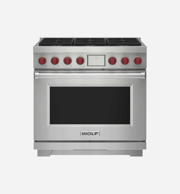 Wolf ICBDF36650SP 91.1cm Stainless Steel Dual Fuel Range Cooker