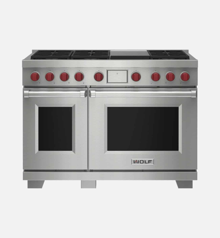 Wolf ICBDF48650GSP 121.6cm Stainless Steel Dual Fuel Range Cooker
