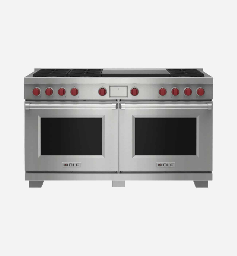 Wolf ICBDF60650DGSP 152.1cm Stainless Steel Dual Fuel Range Cooker