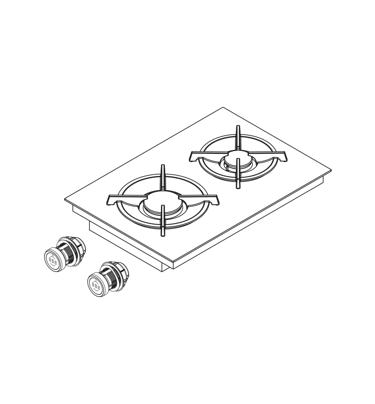 BORA PKG3 37cm Black Professional 3.0 Pro Gas Cooktop Hob Img2 BORA PKG3 37cm Black Professional 3.0 Pro Gas Cooktop Hob - Image 2