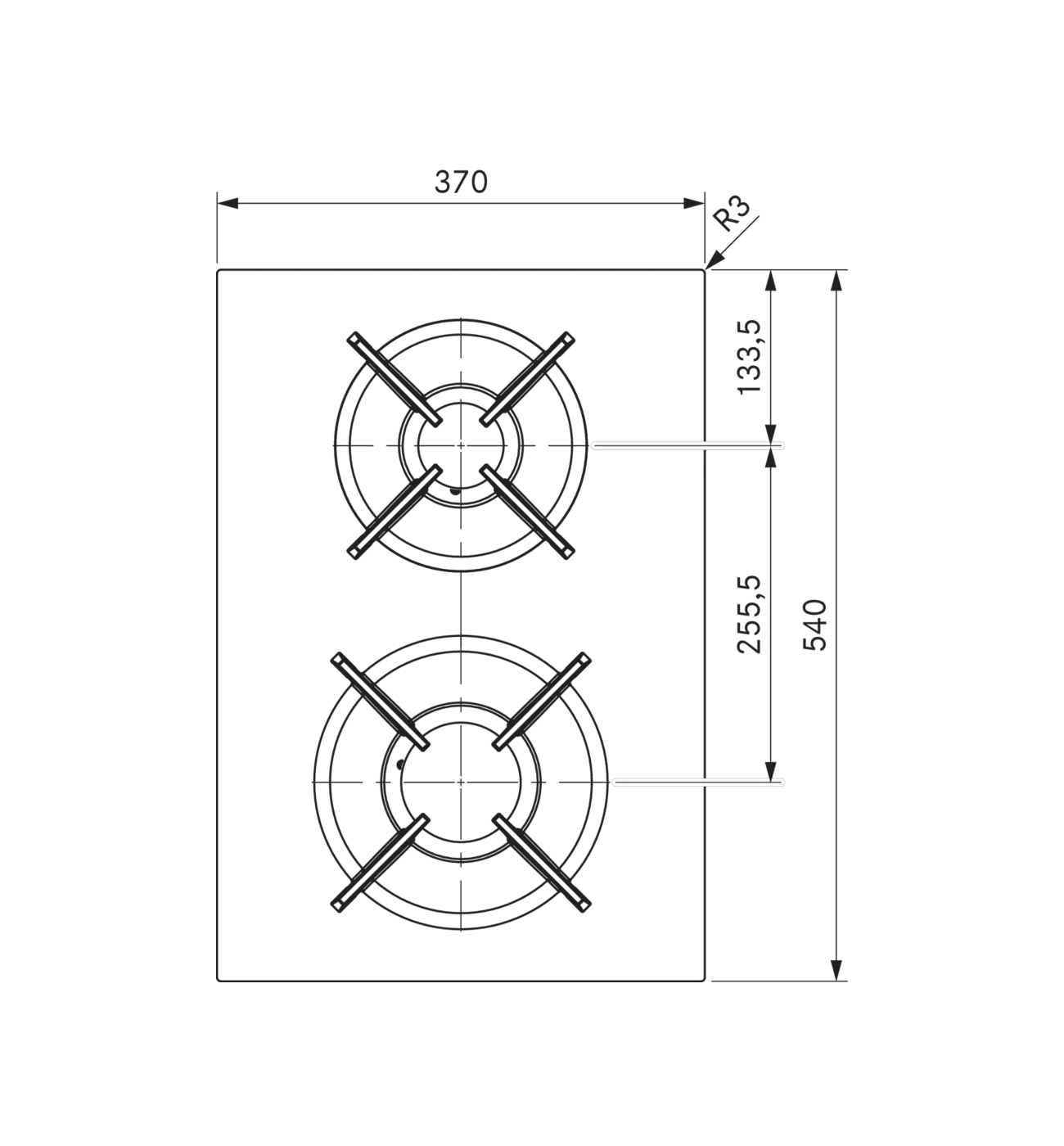 BORA PKG3 37cm Black Professional 3.0 Pro Gas Cooktop Hob Img3 BORA PKG3 37cm Black Professional 3.0 Pro Gas Cooktop Hob - Image 3