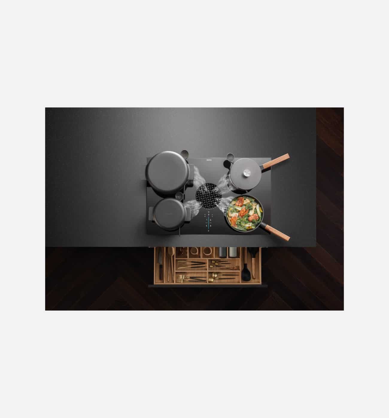 BORA PUXU X Pure Black 83cm Venting Induction Hob Recirculating Img2 BORA PUXU X Pure 83cm Black Venting Induction Hob - Recirculated - Image 3