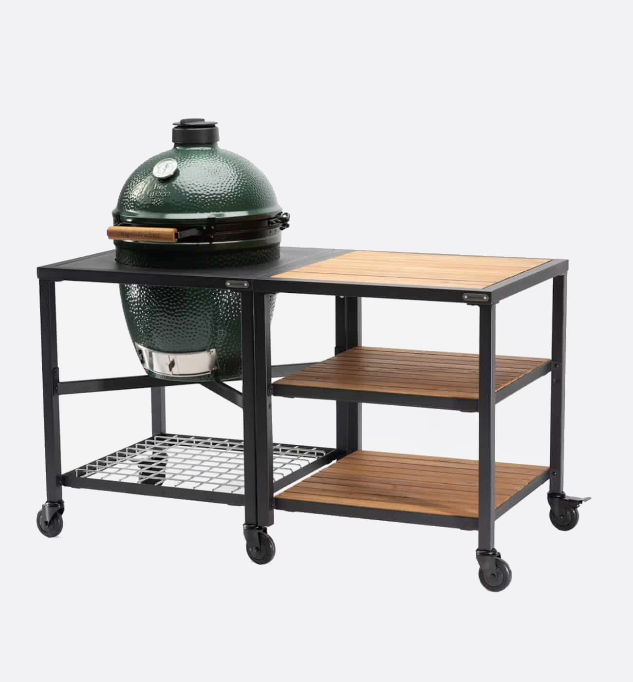 Big Green Egg Modular Nest, Expansion Frame And Acacia Shelves Big Green Egg Modular Nest, Expansion Frame And Acacia Shelves