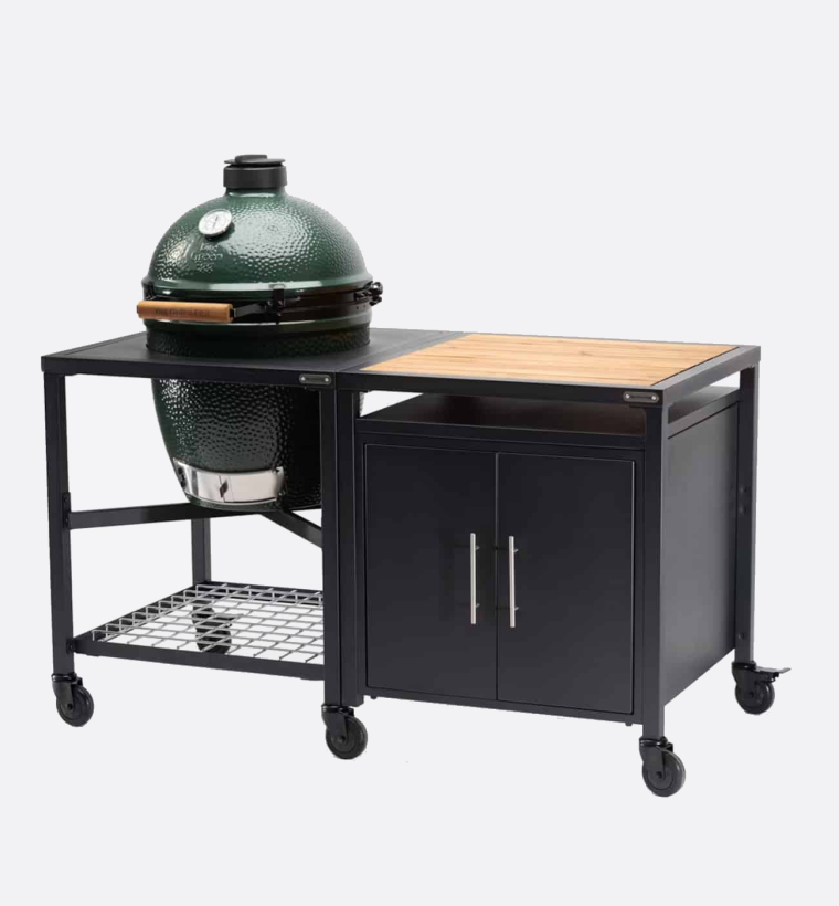 Big Green Egg Modular Nest, Expansion Cabinet And Acacia Shelf