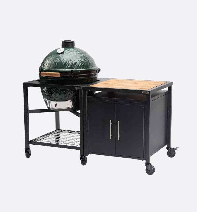 Big Green Egg Extra Large Modular Nest, Expansion Cabinet And Acacia Shelf