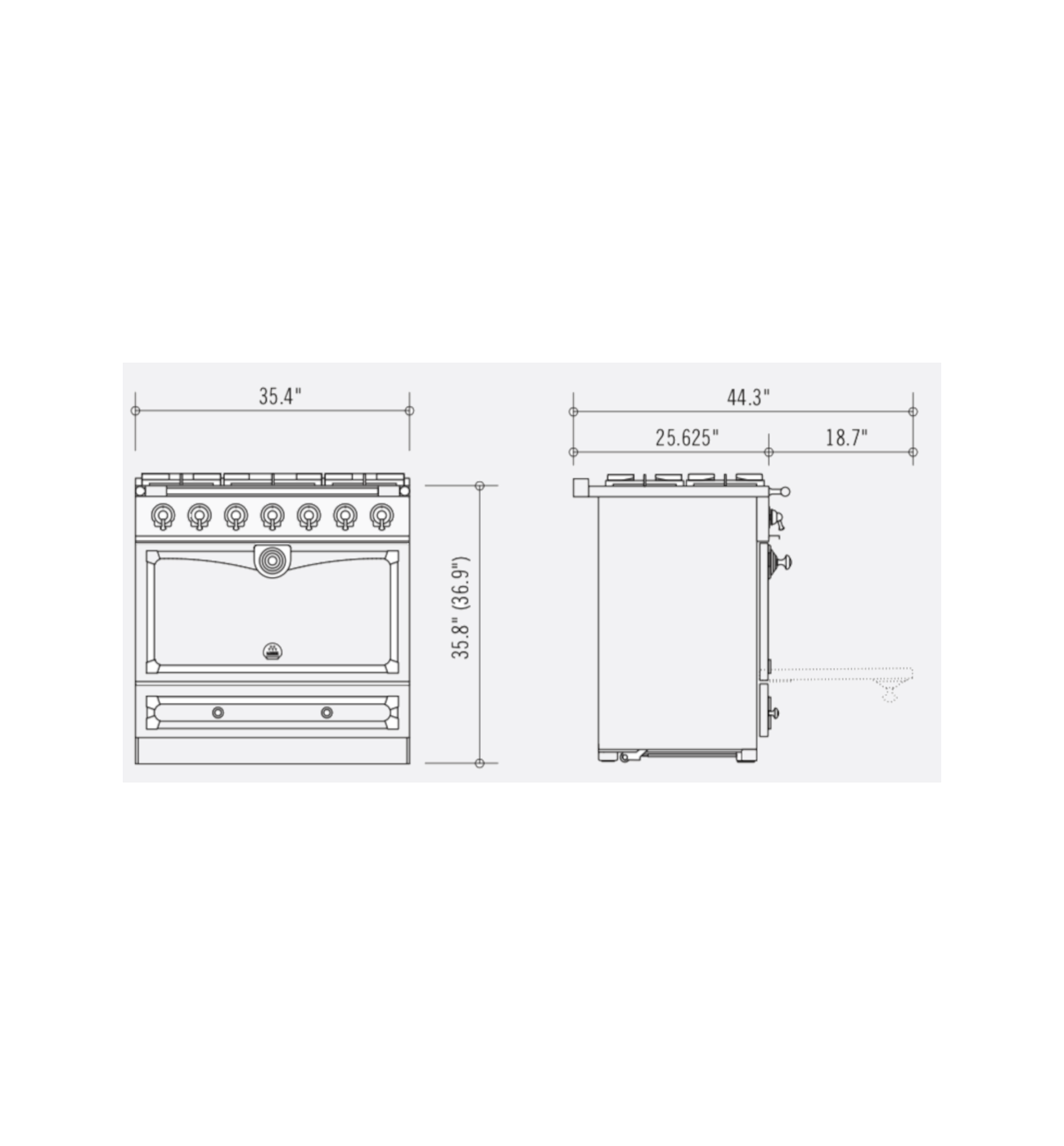 La Cornue Cornufé 90 Albertine Dual Fuel Range Cooker Dimensions La Cornue Cornufé 90 Albertine Dual Fuel Range Cooker - Image 5