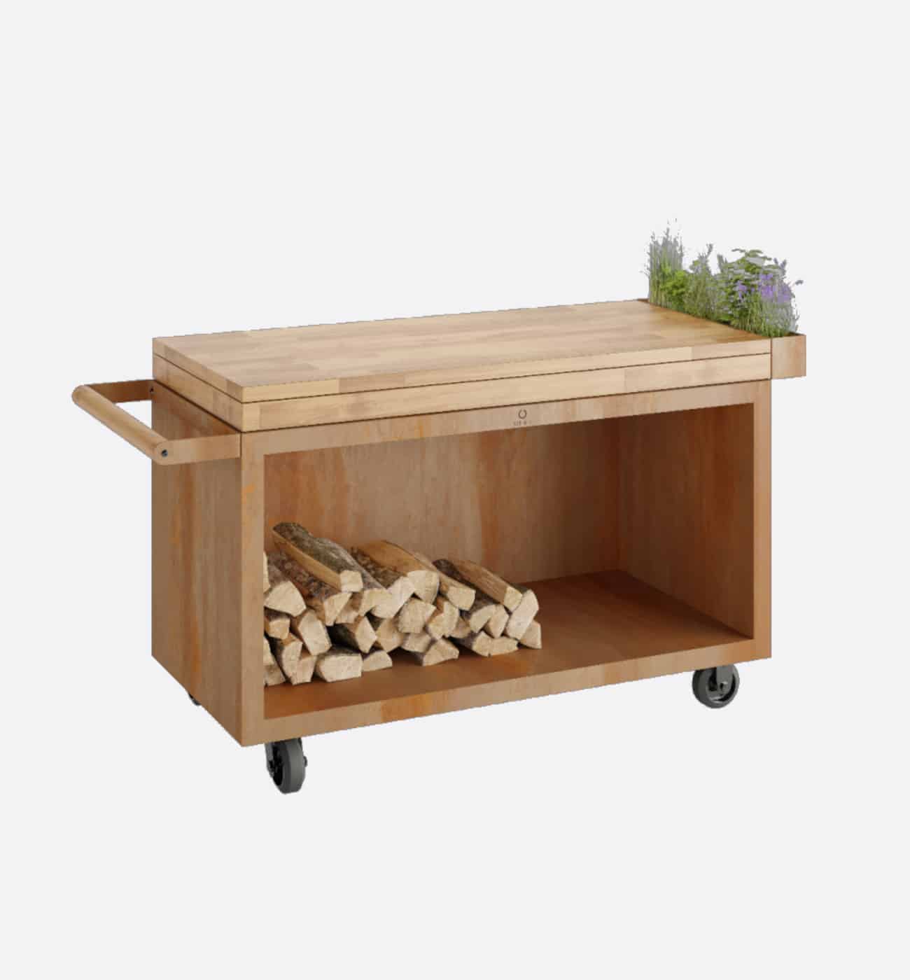 Mise En Place Table Corten 135 PRO Teak Wood Mise en Place Table Corten 135 PRO Teak Wood