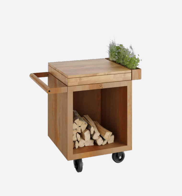 Mise en Place Table Corten 65 PRO Teak Wood