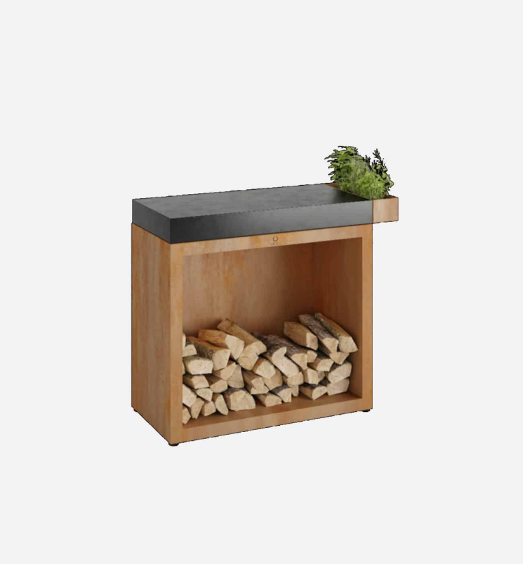 OFYR Butcher Block Storage 90 Corten Dark Grey Ceramic