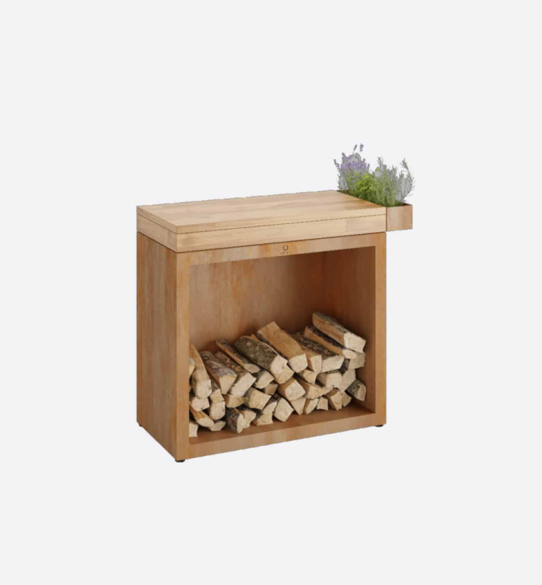 OFYR Butcher Block Storage 90 Corten Teak Wood
