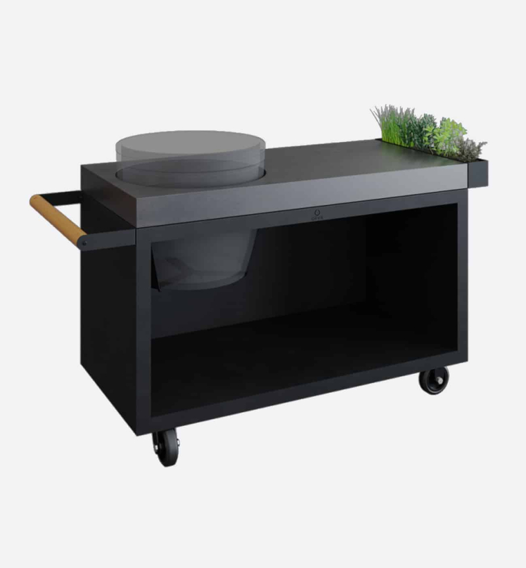 OFYR Kamado Table Black 135 PRO Concrete BGE