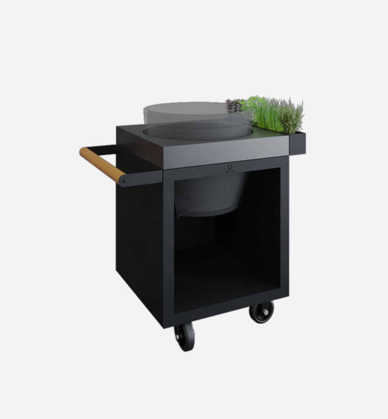 OFYR Kamado Table Black 65 PRO Concrete BGE