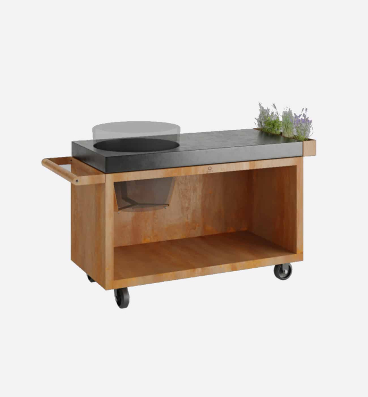 OFYR Kamado Table Corten 135 PRO Concrete BGE