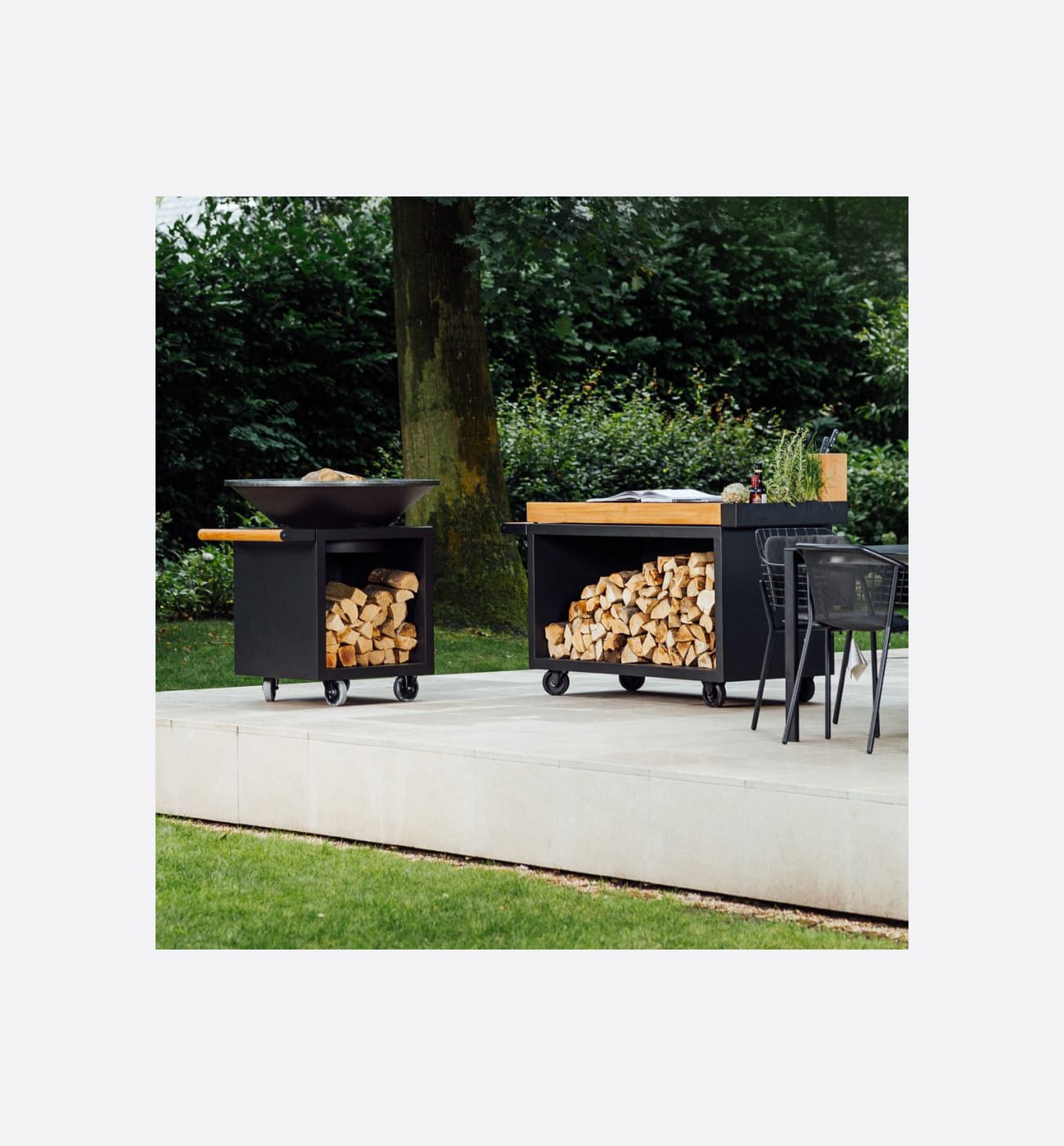 OFYR Mise En Place Table Black 135 PRO Teak Wood Img5 OFYR Mise en Place Table Black 135 PRO Teak Wood - Image 3