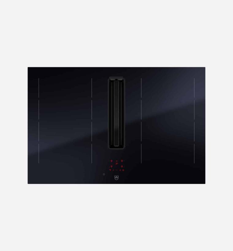 V Zug V4000 CombiCookTop I804 80cm BlackDesign Integrated Extraction Hob
