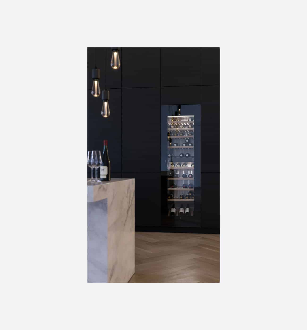 V Zug V6000 WineCooler 60cm Black Glass Fully Integrated Wine Cooler Right Hand Hinge Img2 V-Zug V6000 WineCooler 60cm Black Glass Fully-Integrated Wine Cooler - Right Hand Hinge - Image 4