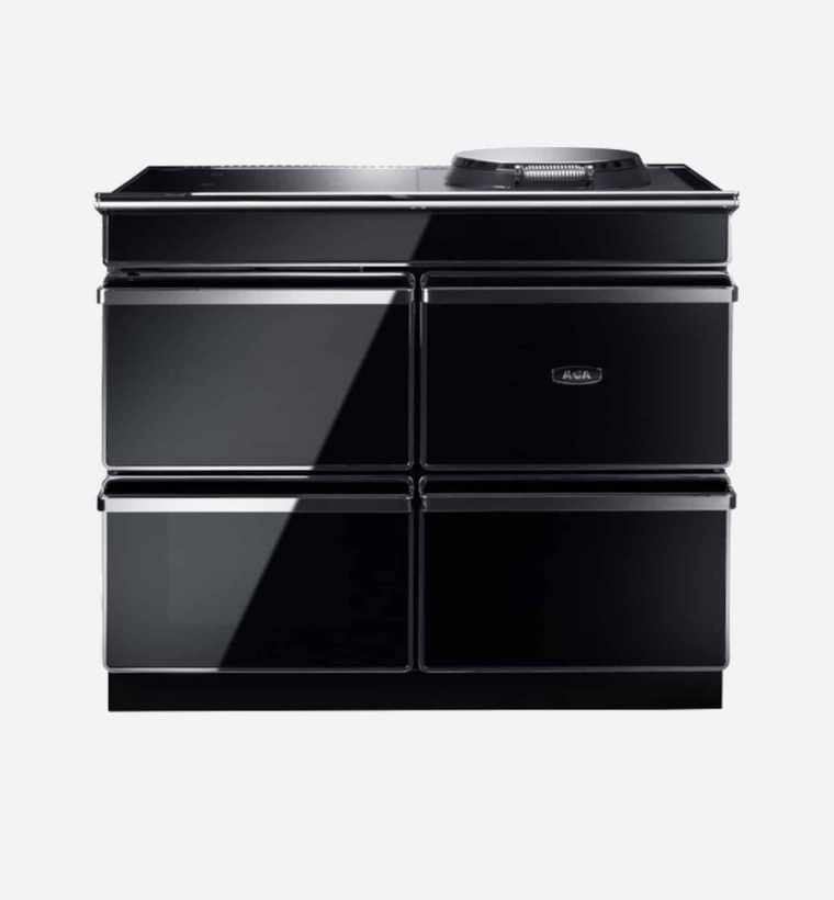 AGA ERA 110 Electric with Induction Hob Black with Polished Chrome trim