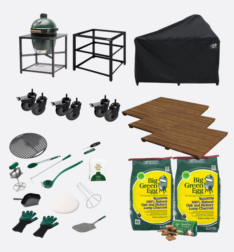 Big Green Egg Large Modular Acacia Expansion Bundle