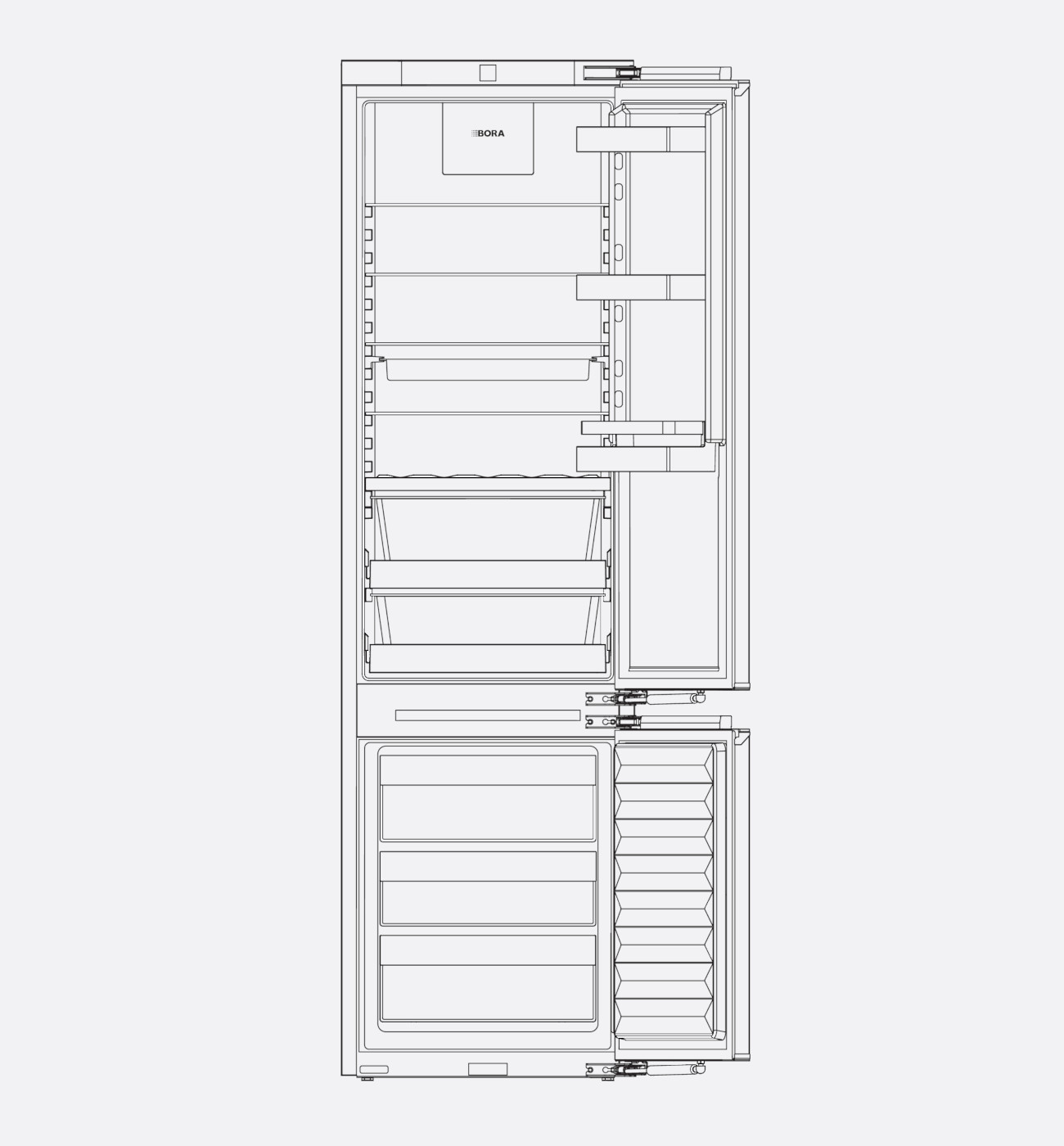BORA Cool Combi XL C194KG 56cm Built In NoFrost Fridge Freezer Img2 BORA C194KG Cool Combi XL 56cm Built-In Fridge Freezer - Image 2