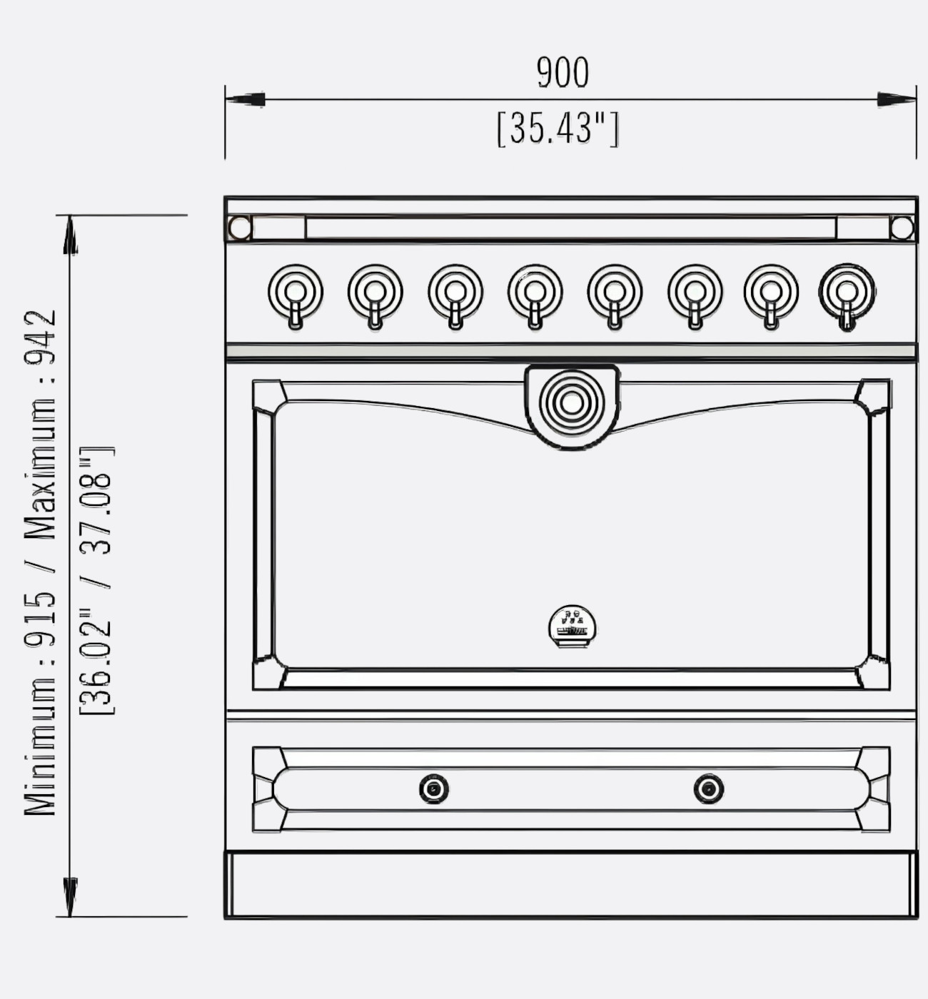 La Cornue Cornufe 90 Albertine Dimensions La Cornue Cornufé 90 Albertine Induction Range Cooker - Image 4