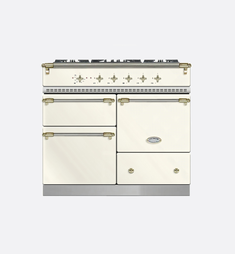 Lacanche LG1053CTIVA 100cm Classic Macon Ivory & Brass Dual Fuel Range Cooker