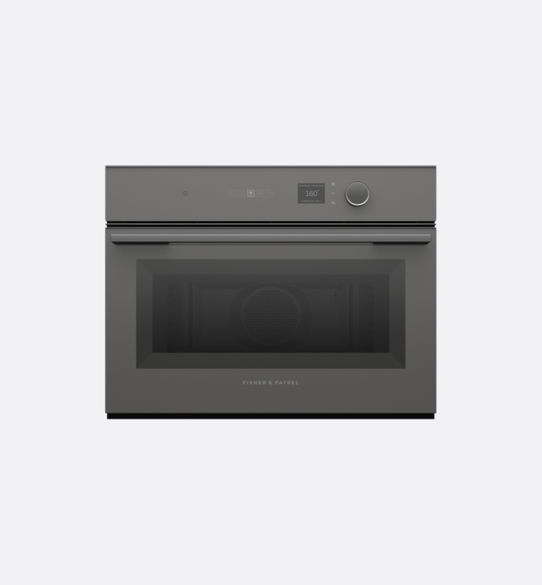 Fisher & Paykel Series 7 OM60NMLG1 60cm Grey Glass Compact Combi-Microwave Oven