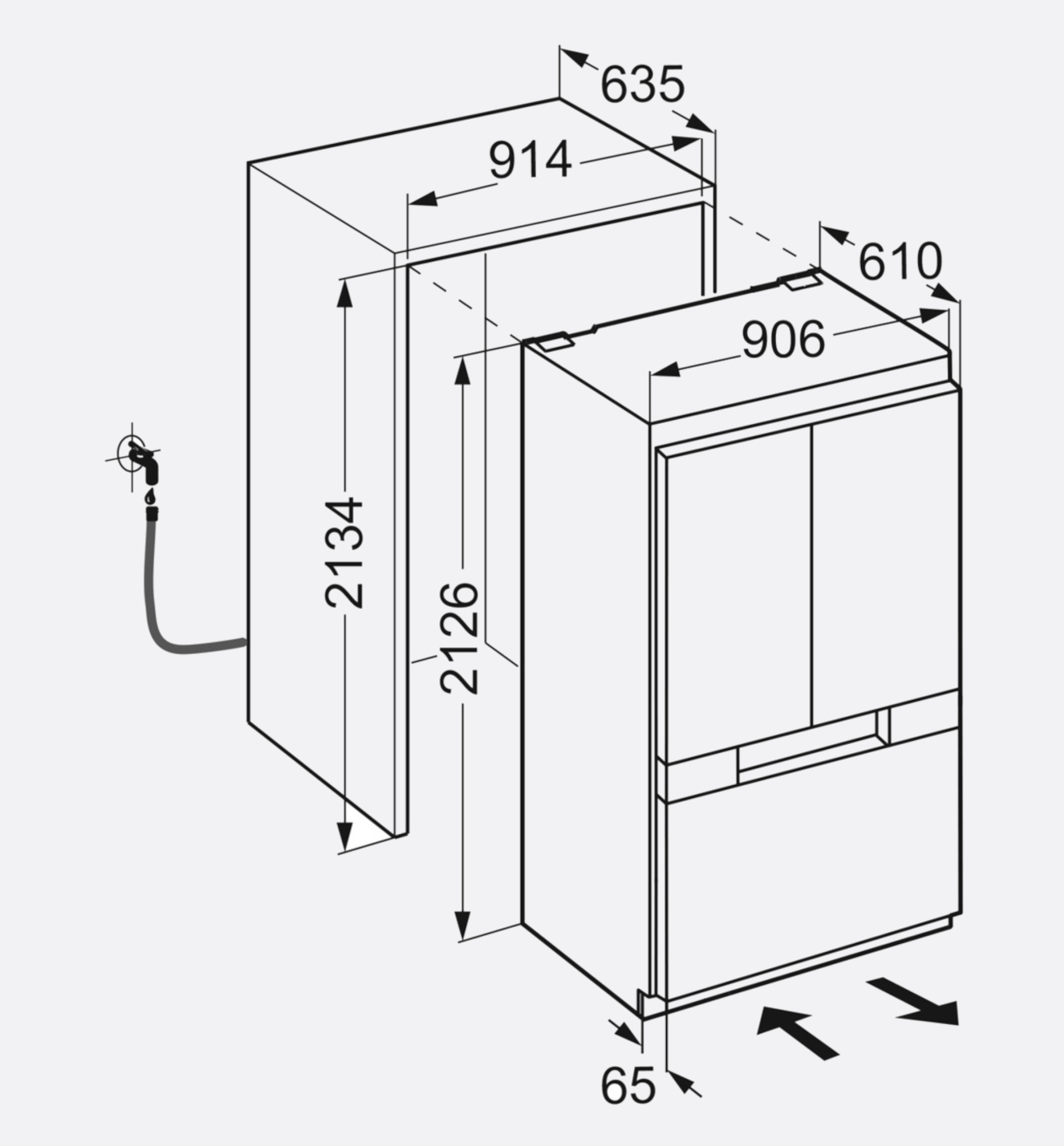Liebherr ECBN9673 Fully Integrated Frost Free Fridge Freezer Ice & Water Img4 Liebherr ECBN9673 Fully Integrated Frost Free Fridge Freezer - Ice & Water - Image 4