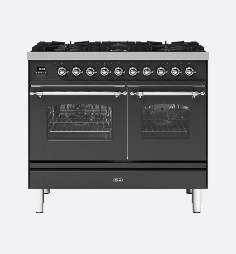 Ilve Milano PD106NE3/MGC 100cm Wide Matt Graphite Wide Dual-Fuel Range Cooker - Sale