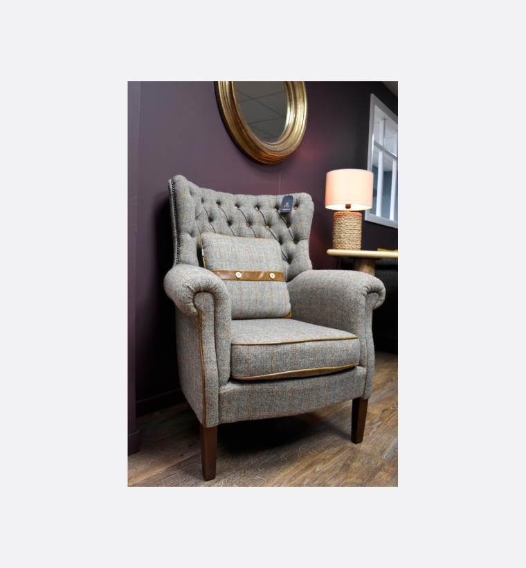 Worth 7010 Holker ThornBrown Cerato Buttons Gamekeeper Chair