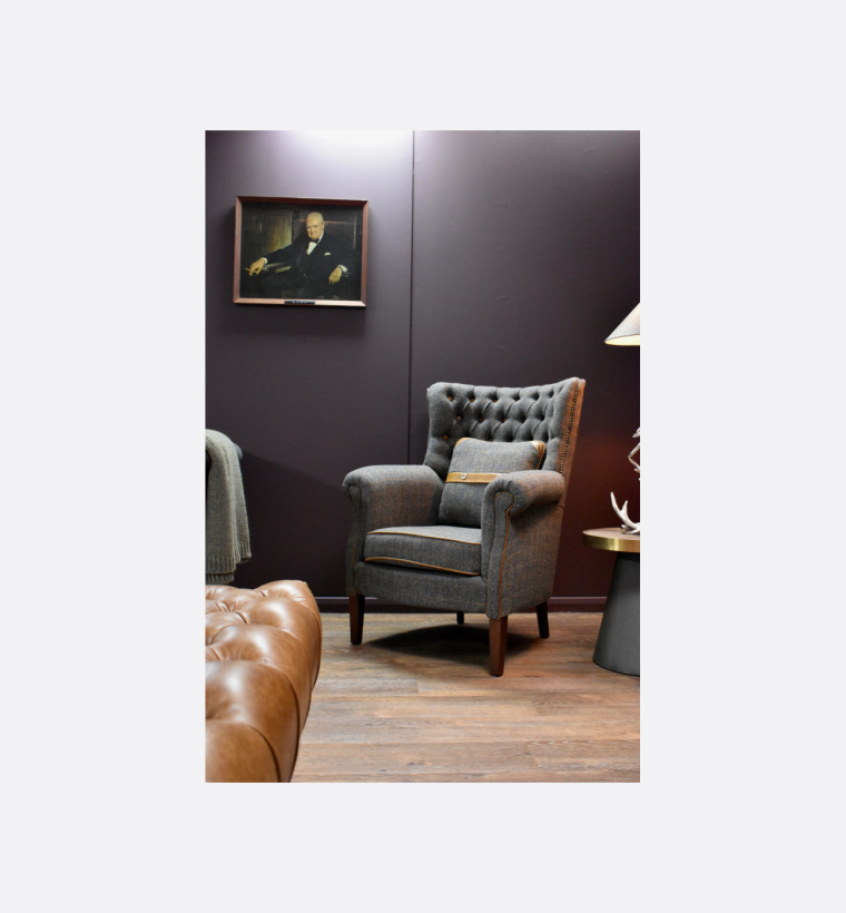 Worth Holker Usit Night Harris Tweed Chair Ex Display