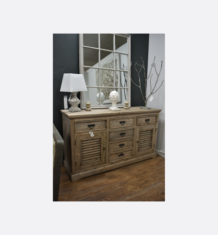 Coach House Colonial Reclaimed Louvred Sideboard Ex Display