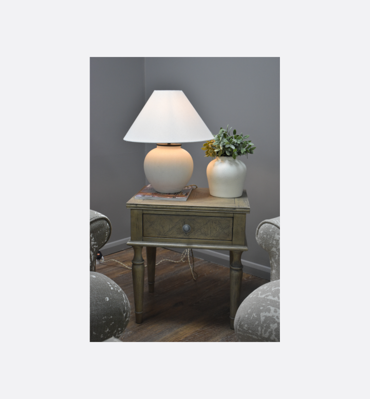 Coach House Mustique Rectangle Single Drawer Side Table