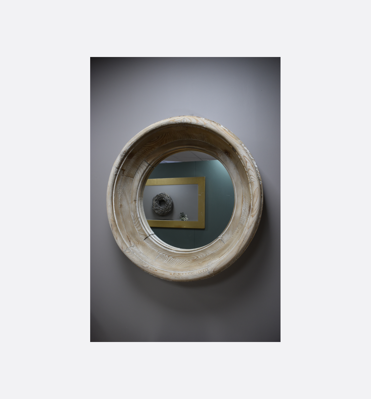 Coach House Round Wooden Mirror Ex Display Coach House Round Wooden Mirror Ex Display