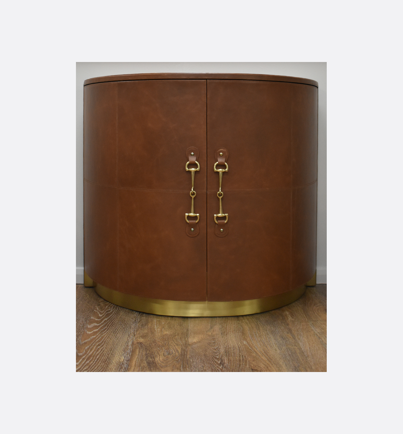 Coach House Tan Leather Curved Cabinet Ex Display Coach House Tan Leather Curved Cabinet Ex Display
