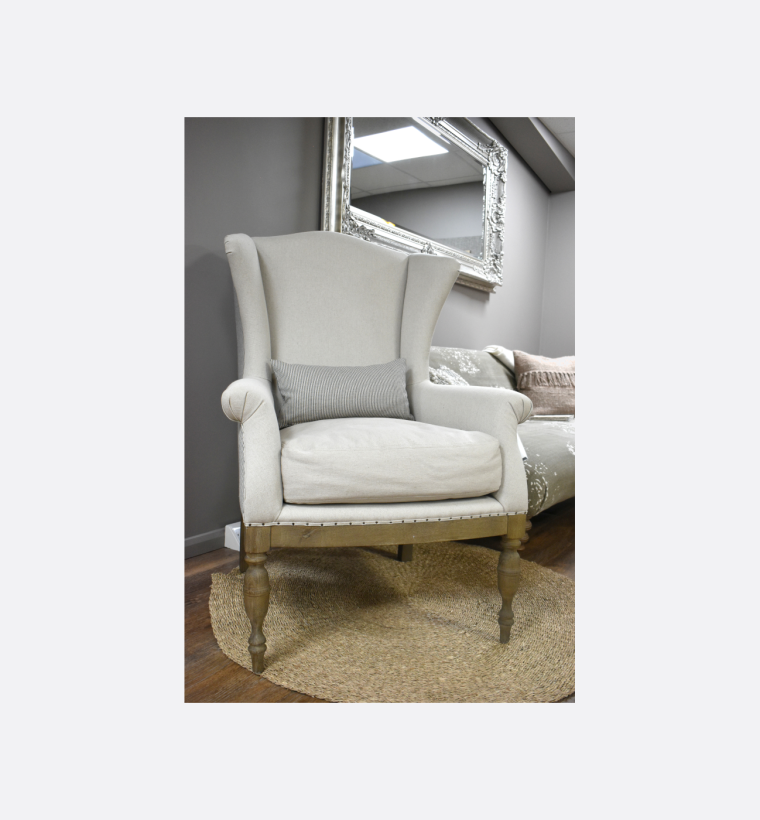 Couch House Blake Plain Stripe Salon Chair Ex Display