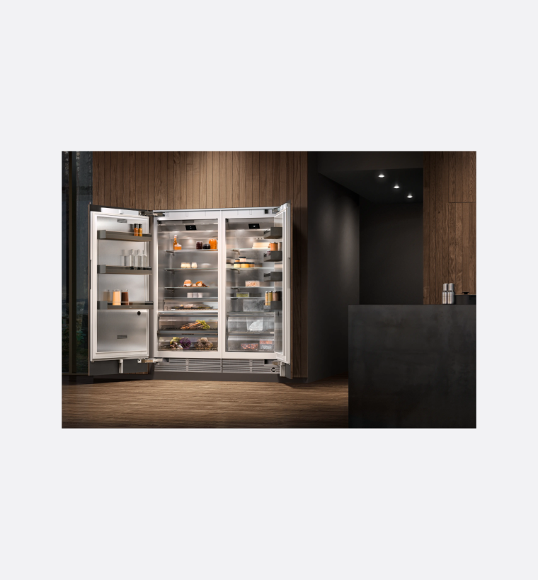 Gaggenau 400 Series RC472305 Fridge, RF461306, Freezer and RW466365 Wine Unit