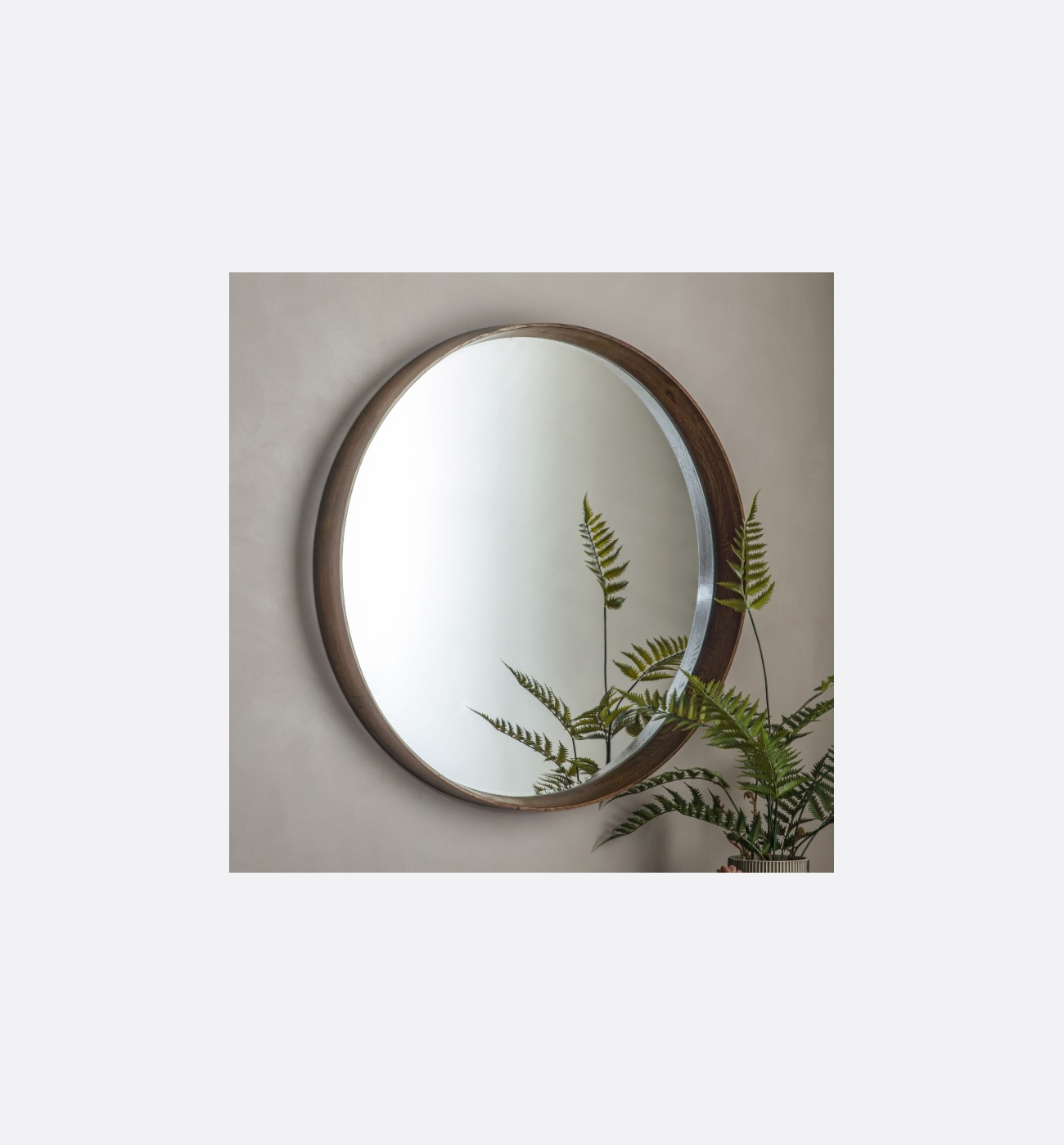 Gallery Direct Keaton Large Round Walnut Mirror Ex Display Img2 Gallery Direct Keaton Large Round Walnut Mirror - Ex-Display - Image 3