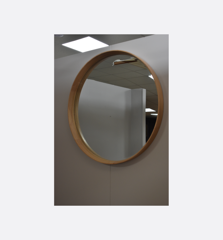 Gallery Direct Keaton Round Large Oak Mirror - Ex-Display