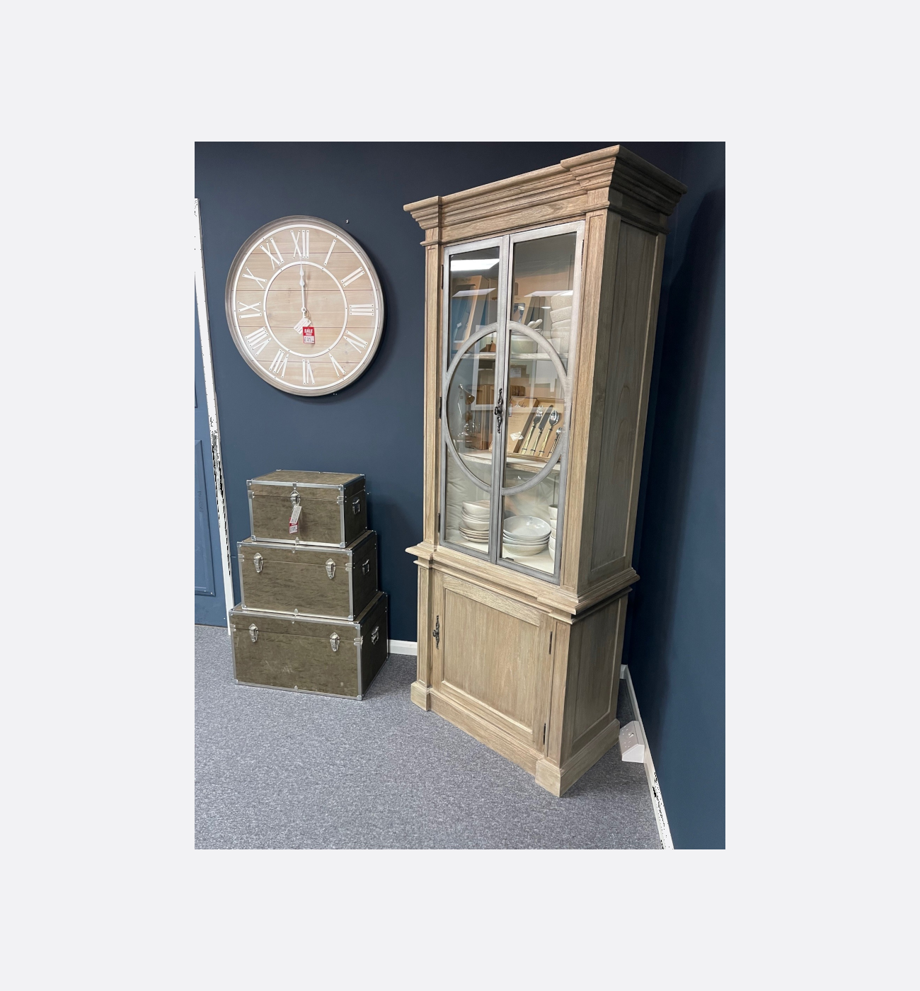 Libra Homestead Tall Glass Fronted Cabinet Ex Display Libra Homestead Tall Glass Fronted Cabinet Ex Display Img3