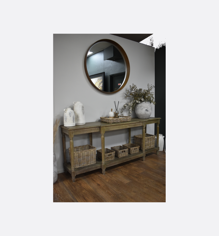 Oka Upton Burnt Oak Console Table - Ex-Display