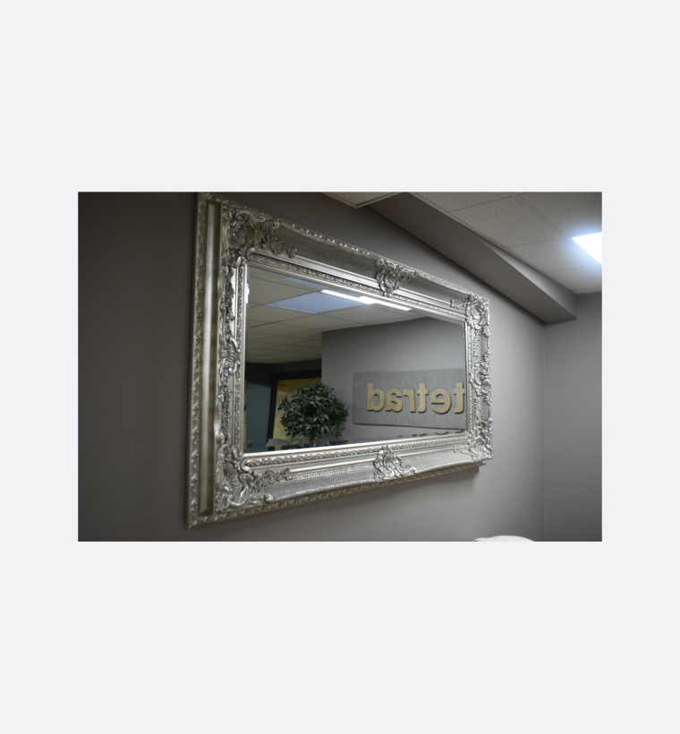 Ornate Silver Framed Mirror - Ex-Display